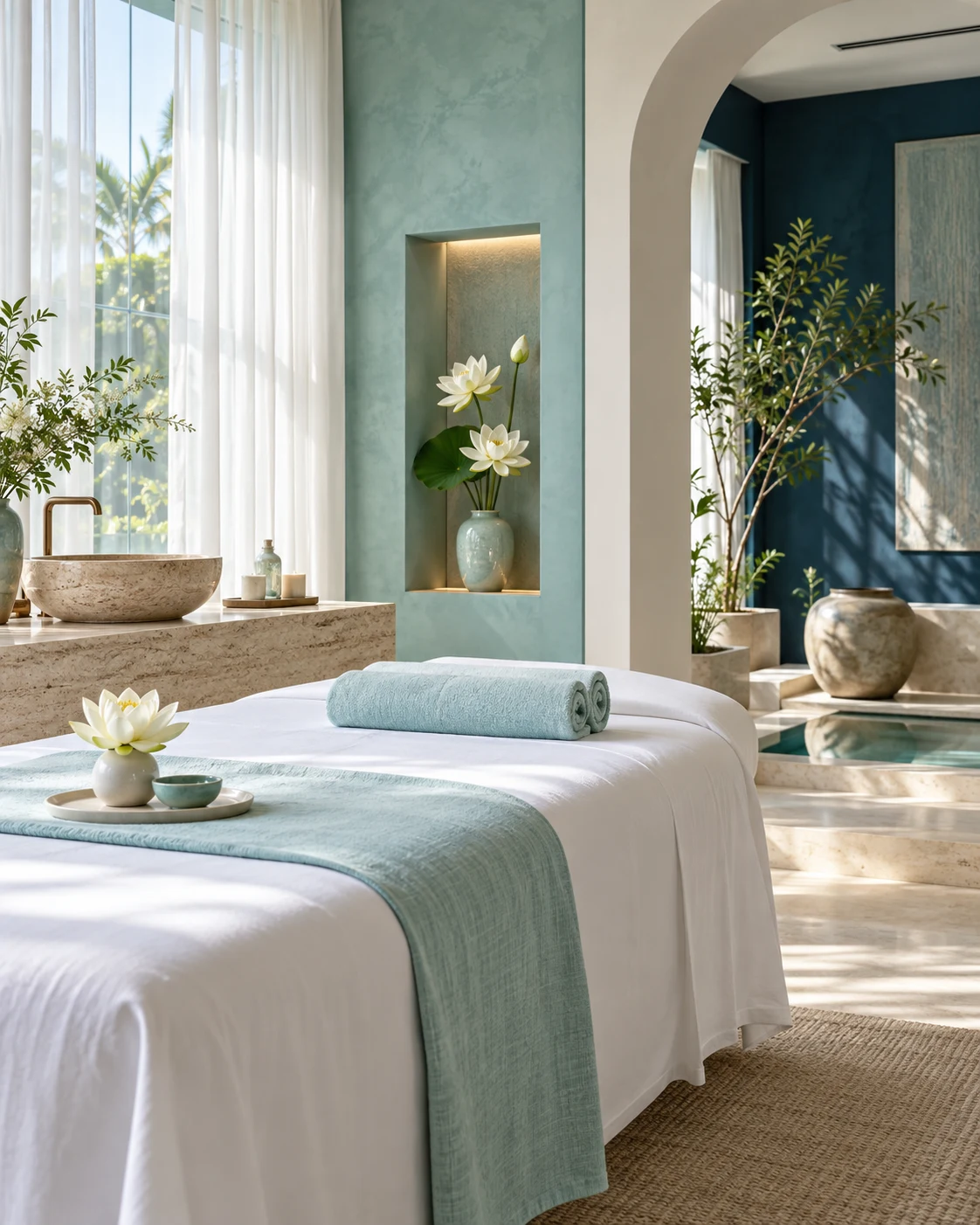 Không gian chăm sóc với sắc xanh Lotus Care
